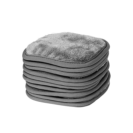 Eurow Makeup Removal Cleaning Cloth, Washable and Reusable, 5 by 5 Inches, Gray, Pack of 10 | Amazon (US)