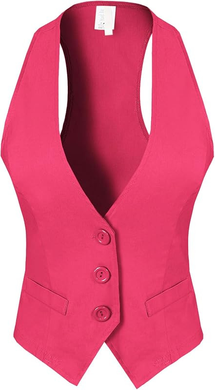 Design by Olivia Women's Dressy Casual Versatile Racerback Vest Tuxedo Suit Waistcoat | Amazon (US)
