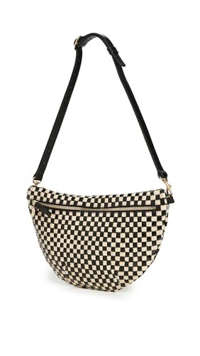 Clare V. Women's Grande Fanny Bag, Black/Cream Check, One Size | Amazon (US)