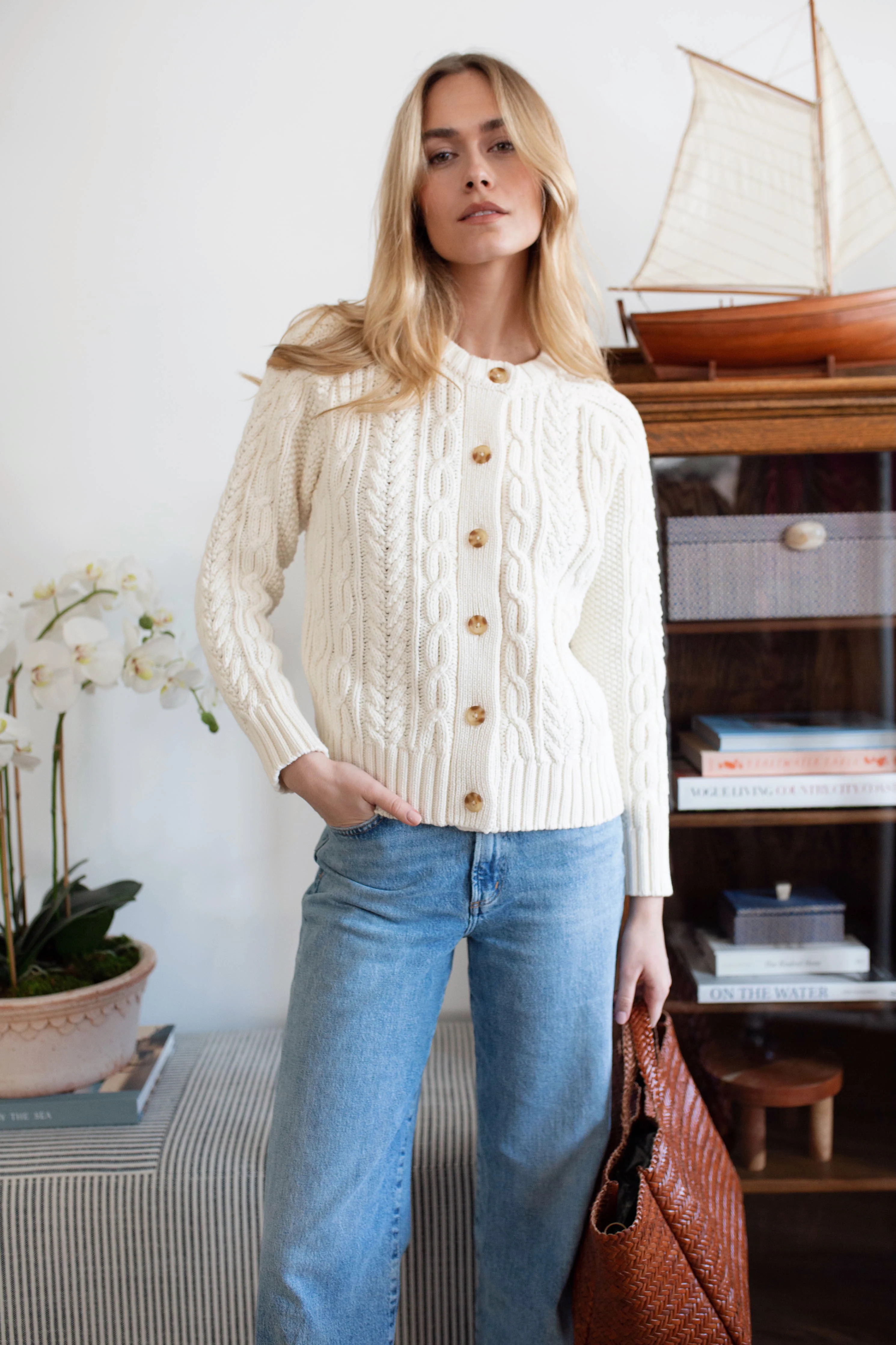 Cable Cardigan - Ivory | Marea