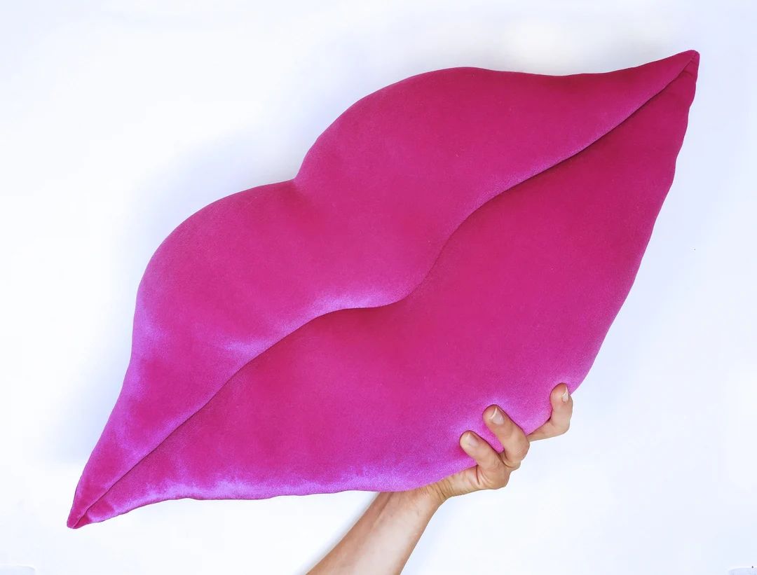 Big Handmade Shaped Luxurious Hot Lips Pillow / Cushion. Home - Etsy | Etsy (US)