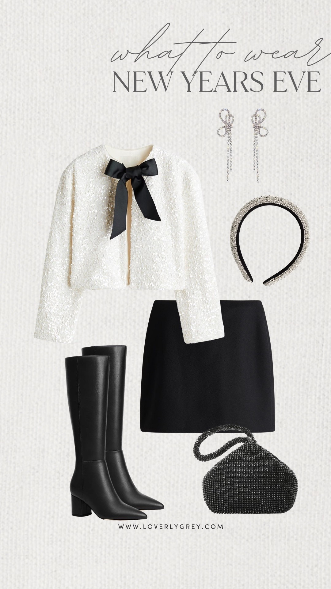 Loverly Grey, what to wear to New Year’s Eve. I am loving this sequin H&M top paired with a black skirt and tall black boots. I’d add a sequin headband, sparkly earrings, and a cute purse to complete the look. Loverly Grey, what to wear, New Year’s Eve 

#LTKHoliday #LTKFindsUnder100 #LTKSeasonal