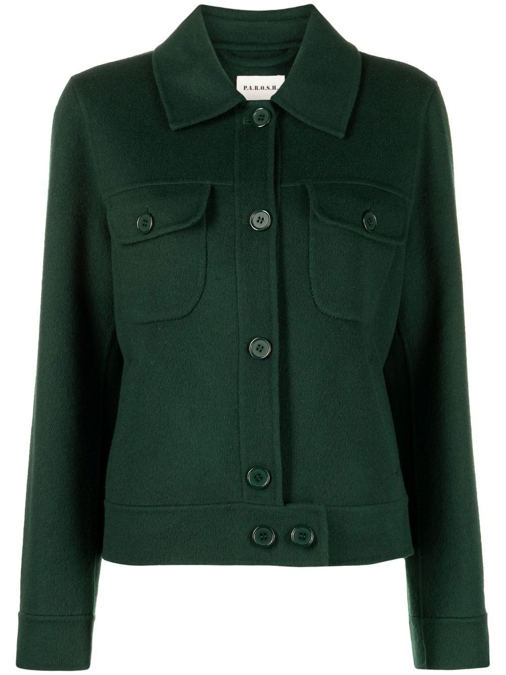 P.A.R.O.S.H. buttoned-up Wool Jacket - Farfetch | Farfetch Global