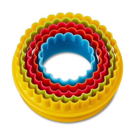 5 Count, Multicolor, Round Double-Sided, Plastic Cookie Cutter Set, by Way To Celebrate | Walmart (US)
