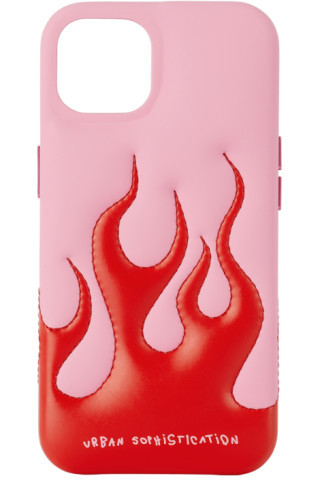 Urban Sophistication - SSENSE Exclusive Pink & Red 'The Flaming Dough' iPhone 13 Case | SSENSE