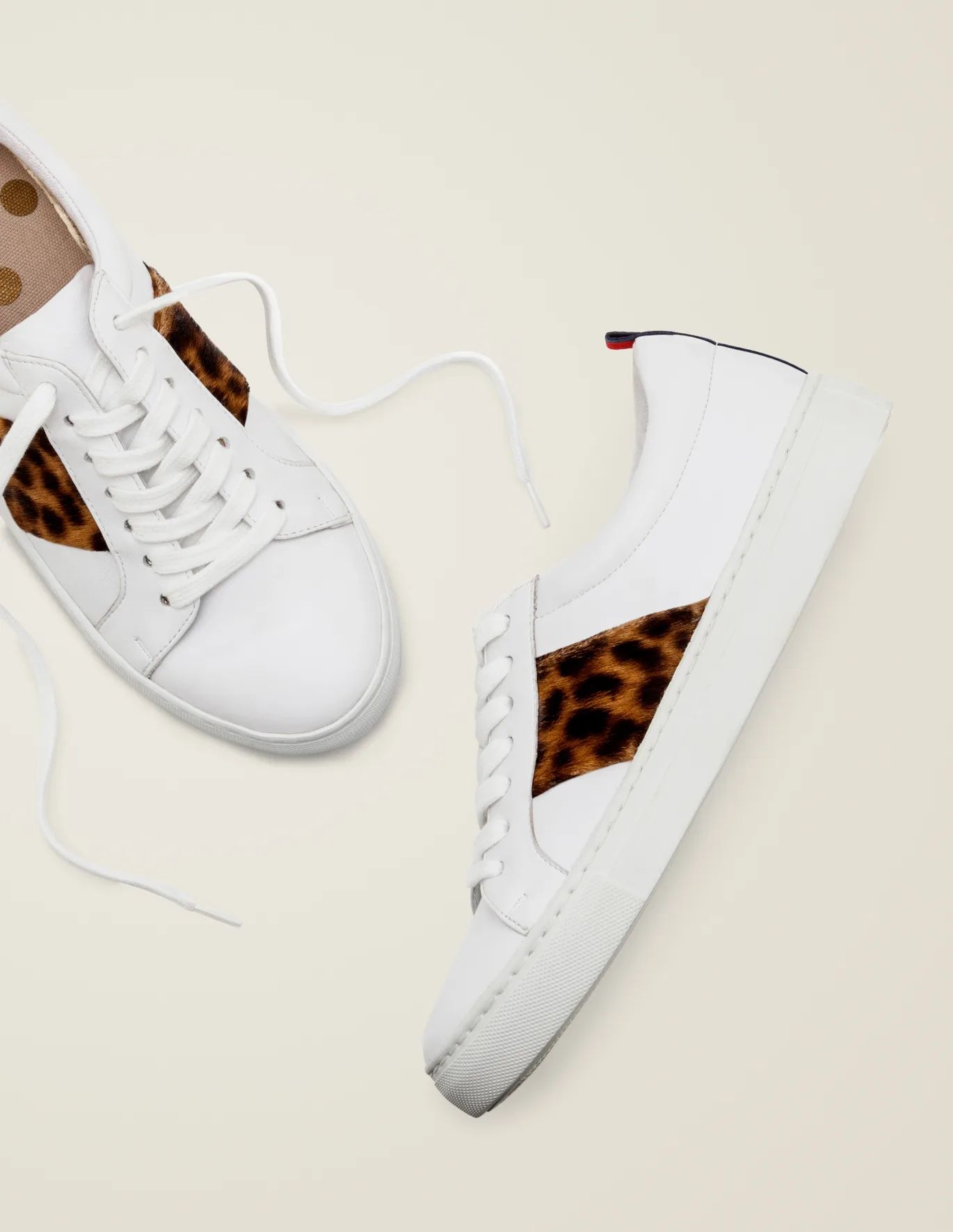 Classic Sneakers - White/Tan Leopard | Boden (US)