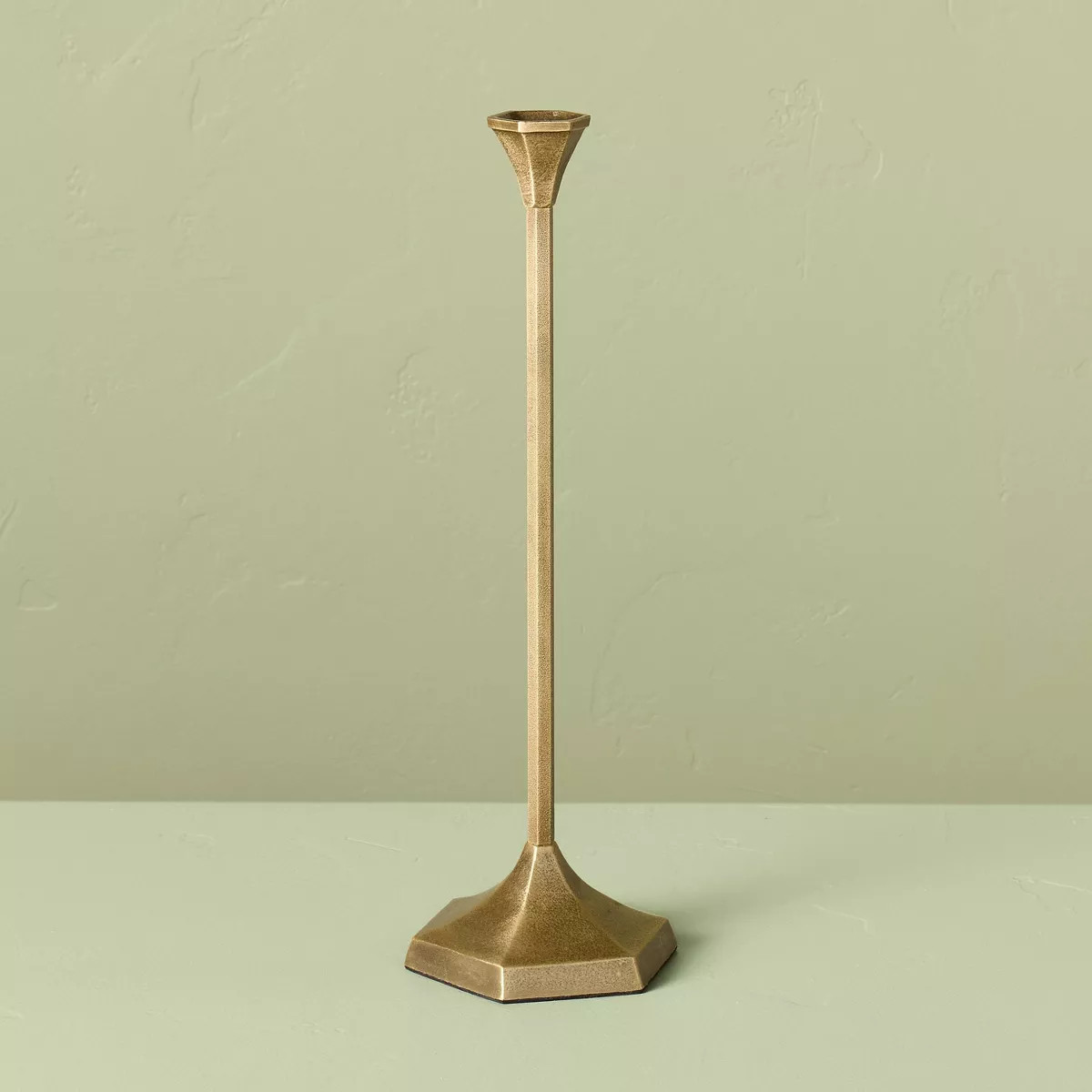 Oversized Floor Taper Candlestick Brass - Hearth & Hand™ with Magnolia | Target