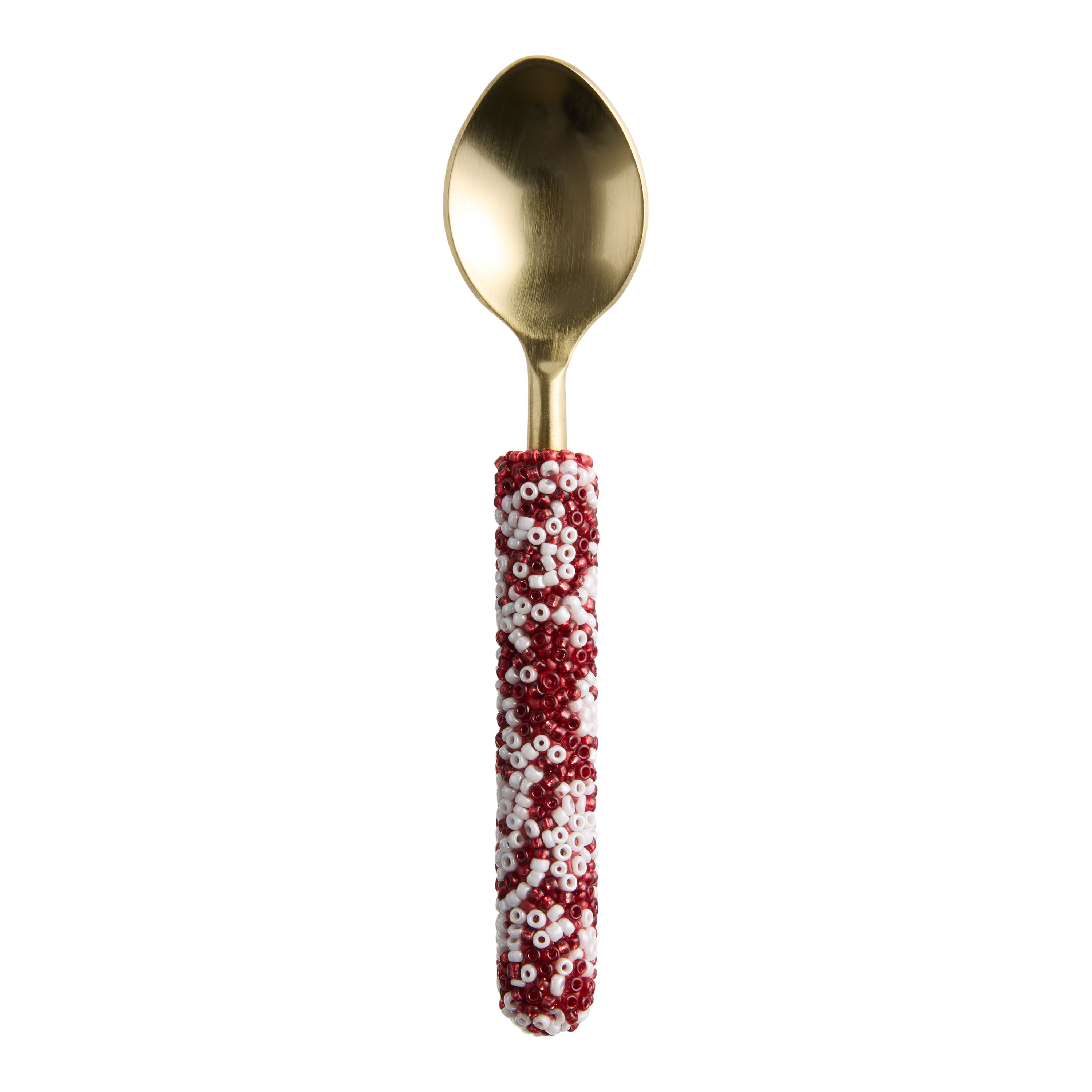 Red and White Beaded Cocktail Spoon | World Market