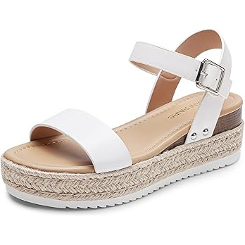 DREAM PAIRS Women's Platform Espadrilles Wedge Sandals, Comfortable Open Toe One Band Sandals for... | Amazon (US)