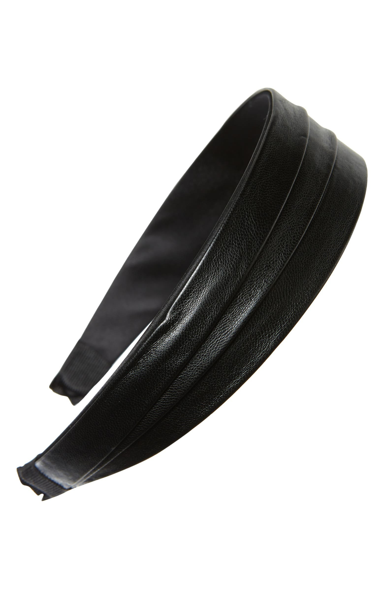 Pleated Faux Leather Headband | Nordstrom