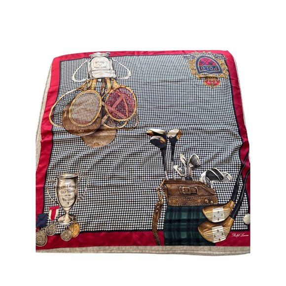 Vintage Polo Ralph Lauren Golf Club Trophy Silk Scarf | Poshmark