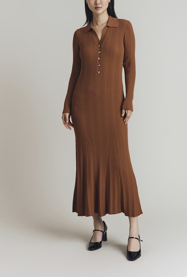 Fern Ribbed Knit Dress | Ghost
