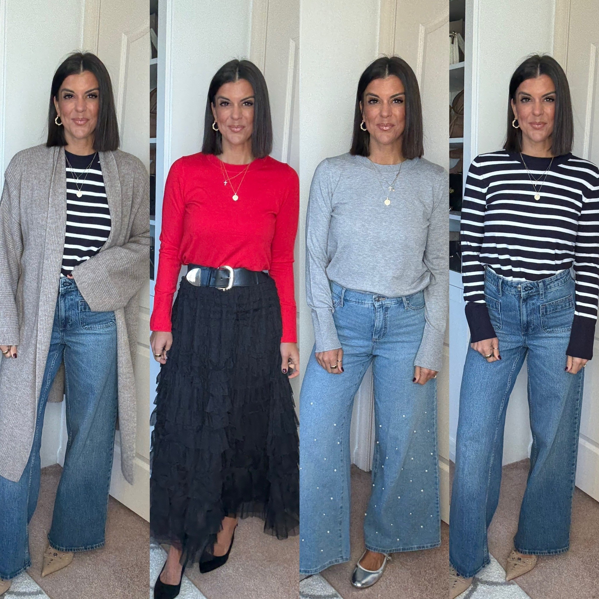 The perfect sweater ever! From Walmart! I’m 5’5 and in size small. Size 2 in jeans with front patch pockets, sized down one size to a zero in pearl jeans. Size small in skirt and cardigan. 

#LTKFindsUnder100 #LTKSeasonal #LTKHoliday