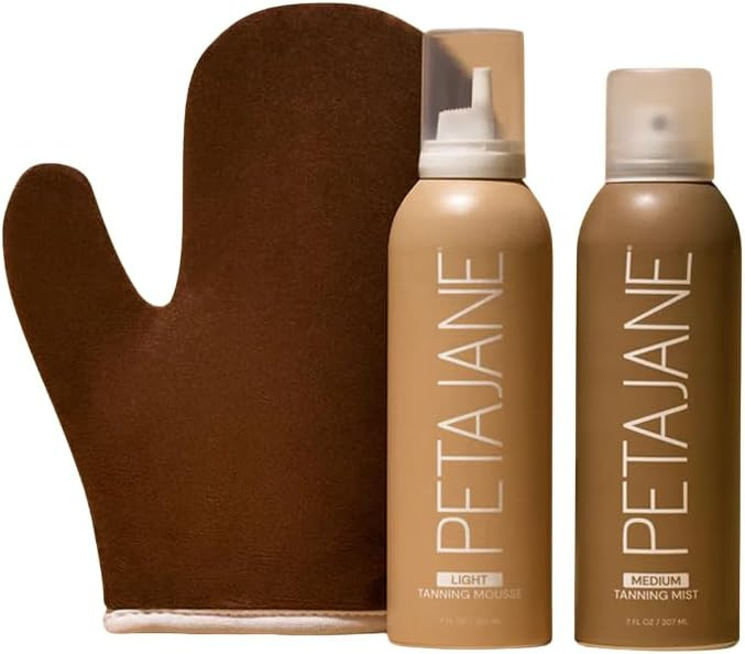Peta Jane "The Essential Bundle", Self Tanning Mousse, Sunless Medium Tanning Mist, and Tan Appli... | Amazon (US)