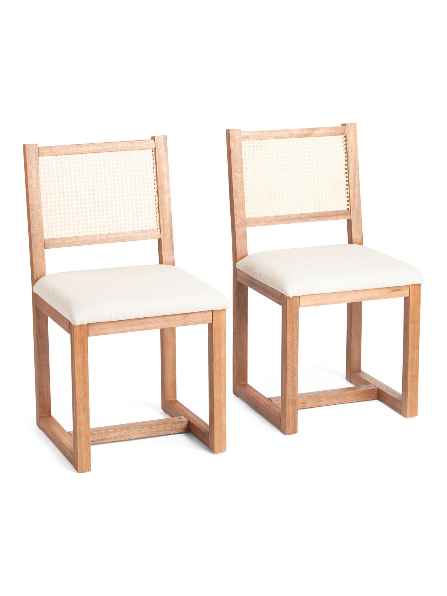 Set Of 2 Rattan Back Dining Chairs With Cushion Seats | TJ Maxx