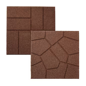 Rubberific 16-in L x 16-in W x 0.75-in H Square Brown Rubber Paver | Lowe's
