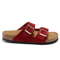 Designer slippers men women sandals slides slipper Soft Footbed Suede Leather Buckle Strap shoes ... | DHGate