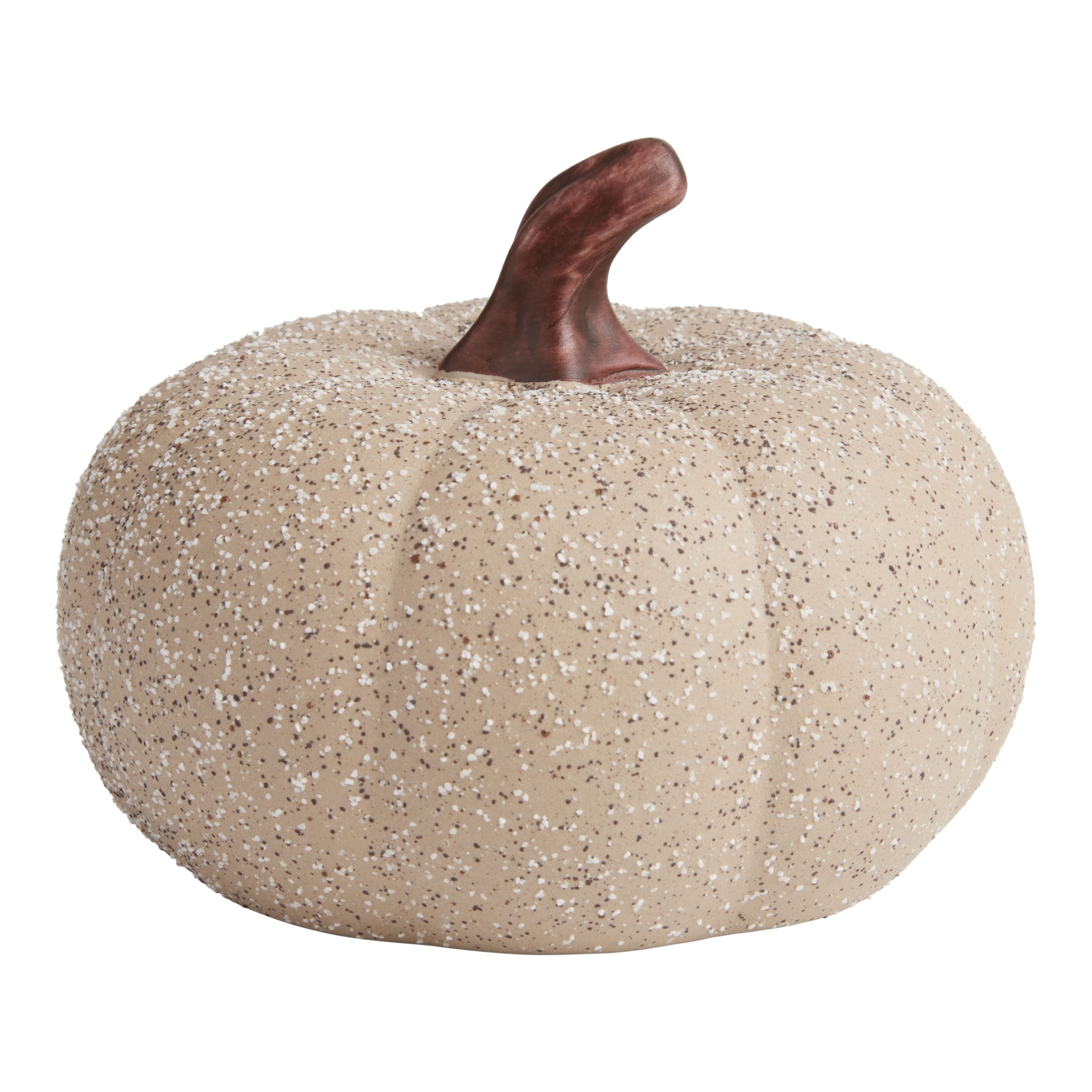Small Sand Speckled Ceramic Pumpkin Décor | World Market