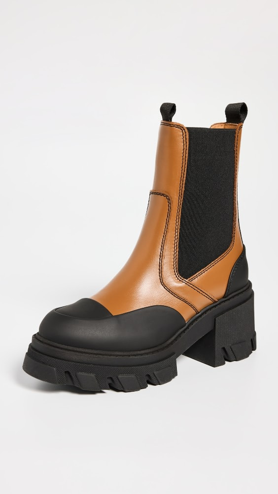 GANNI Cleated Heeled Mid Chelsea Boots | Shopbop | Shopbop
