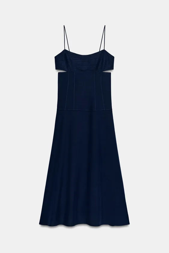 MIDIKLEID MIT TR\u00c4GERN UND CUT-OUTS | Zara US