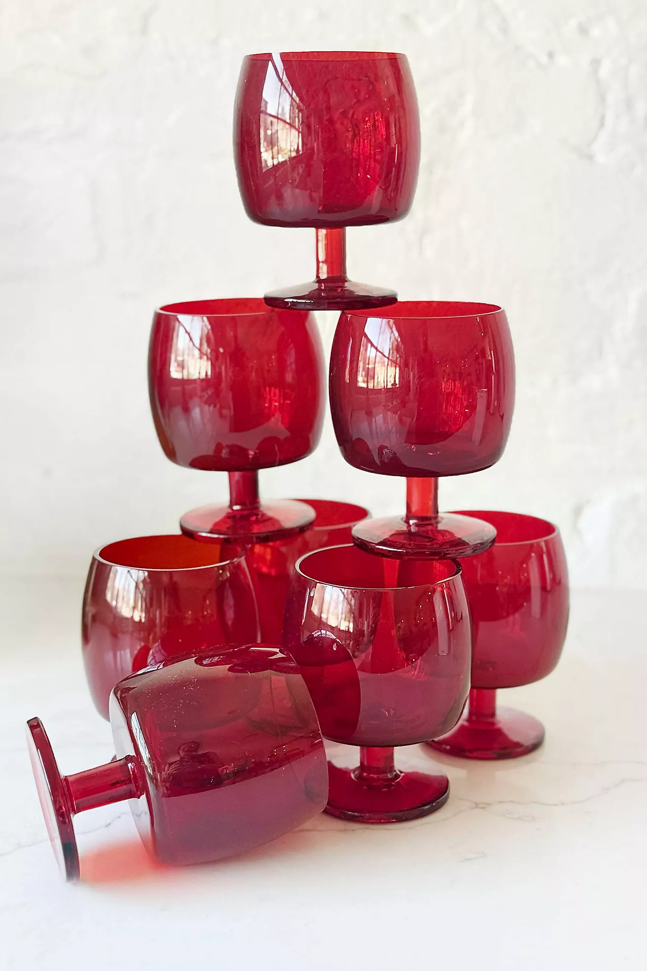 Old Flame Candle Co. Vintage MCM Modernist Ruby Glassware | Anthropologie (US)