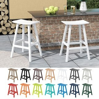 29" All-Weather Resistant Outdoor Patio Bar Stool (Set of 2) - Black | Bed Bath & Beyond