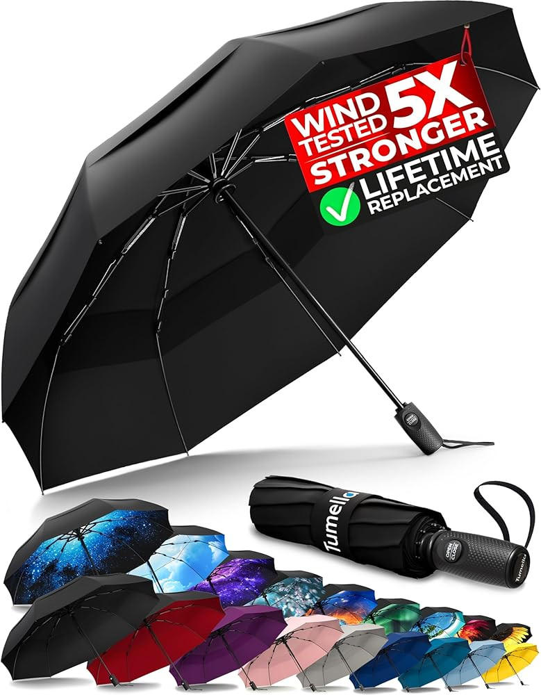 TUMELLA Strongest Windproof Travel Umbrella (Compact, Superior & Beautiful), Small, Wind-Tested, ... | Amazon (US)