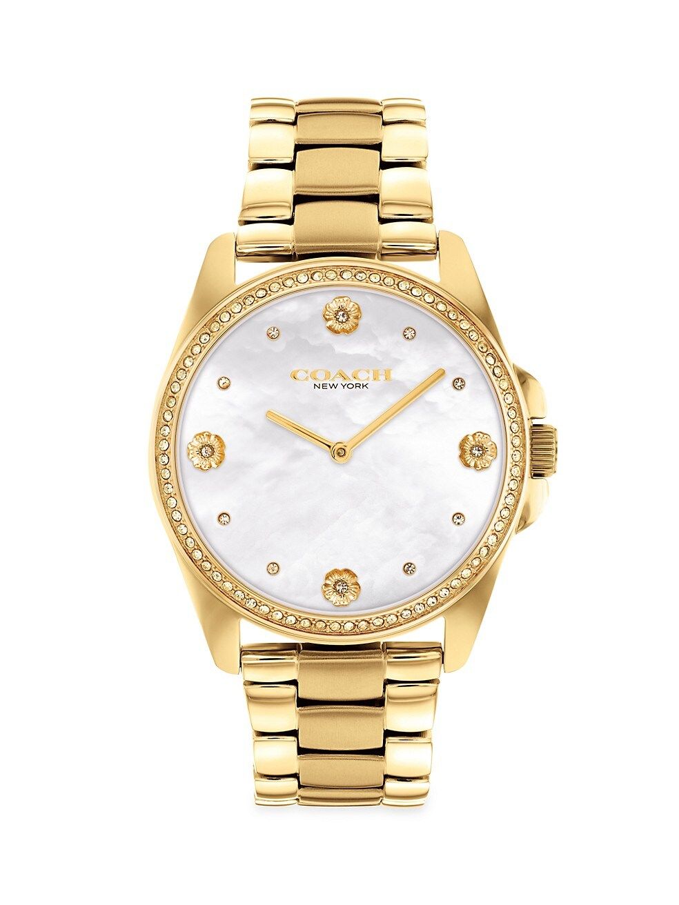 COACH Cruiser Gold-Plated Bracelet & Crystal Watch | Saks Fifth Avenue