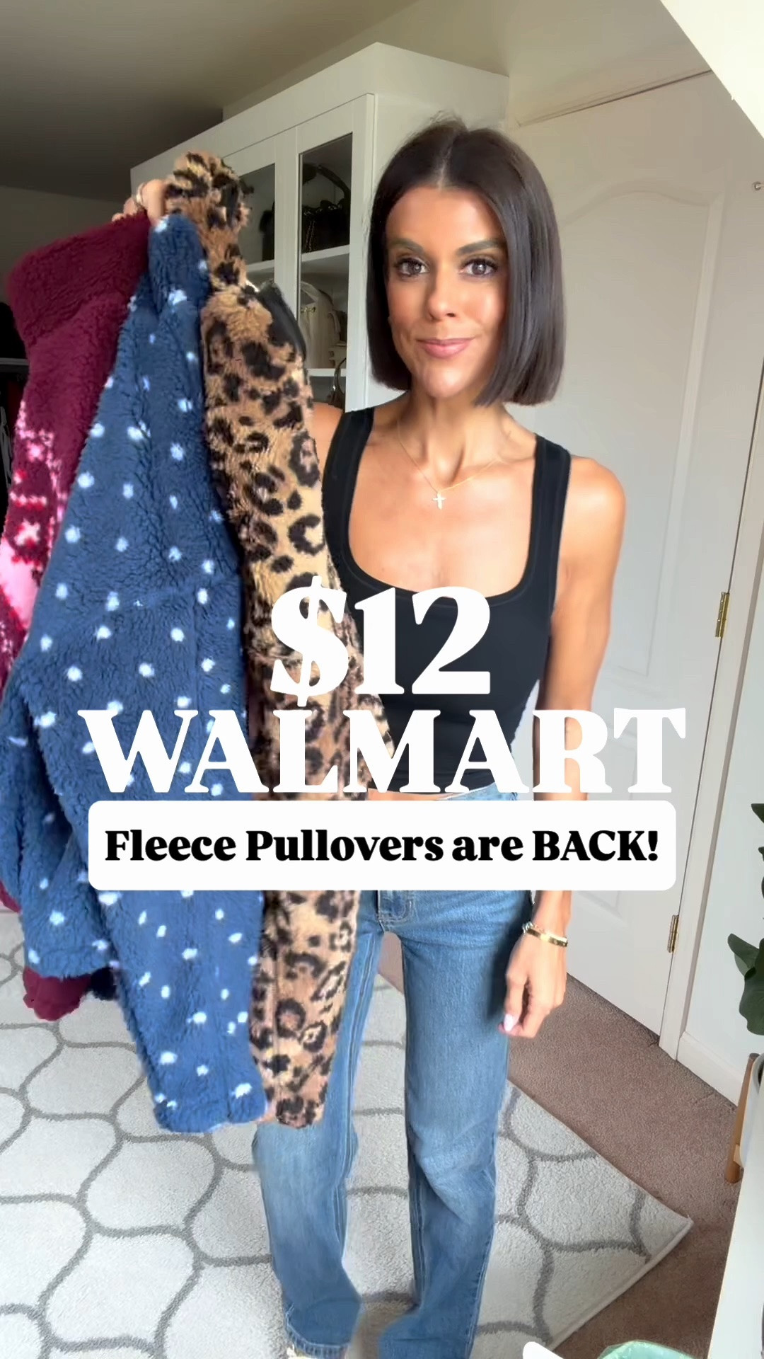 $12 @Walmart Sherpas are back! I’m 5’5 and in size small in fleece. Size 0 in jeans. I’m 5’5 for reference
