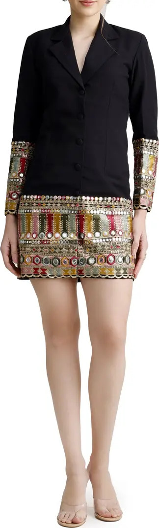 holiCHIC Metallic Embroidery Long Sleeve Blazer Minidress | Nordstrom | Nordstrom