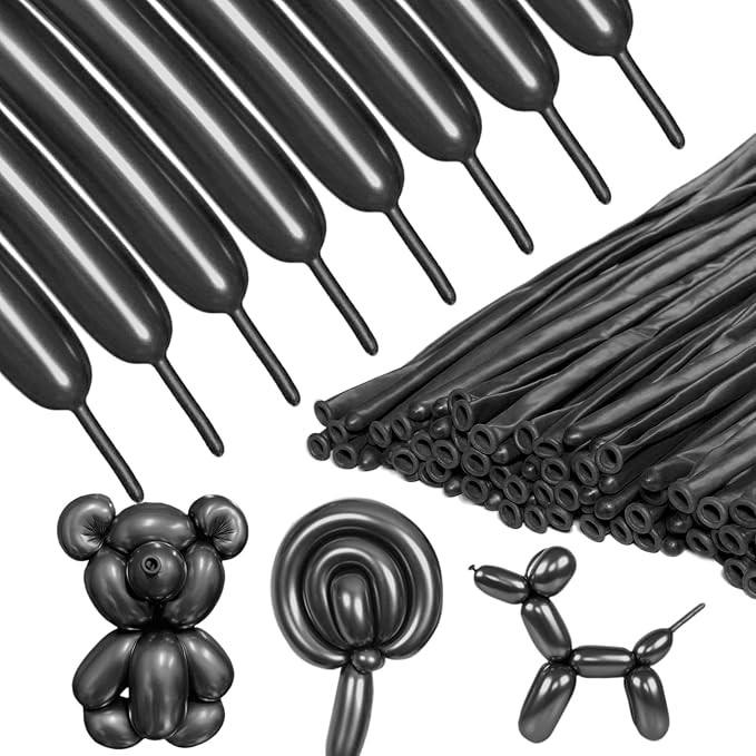 Metallic Black Long Balloons Premium 260 Twisting Animals Magic Balloons for Birthday Kids Weddin... | Amazon (US)
