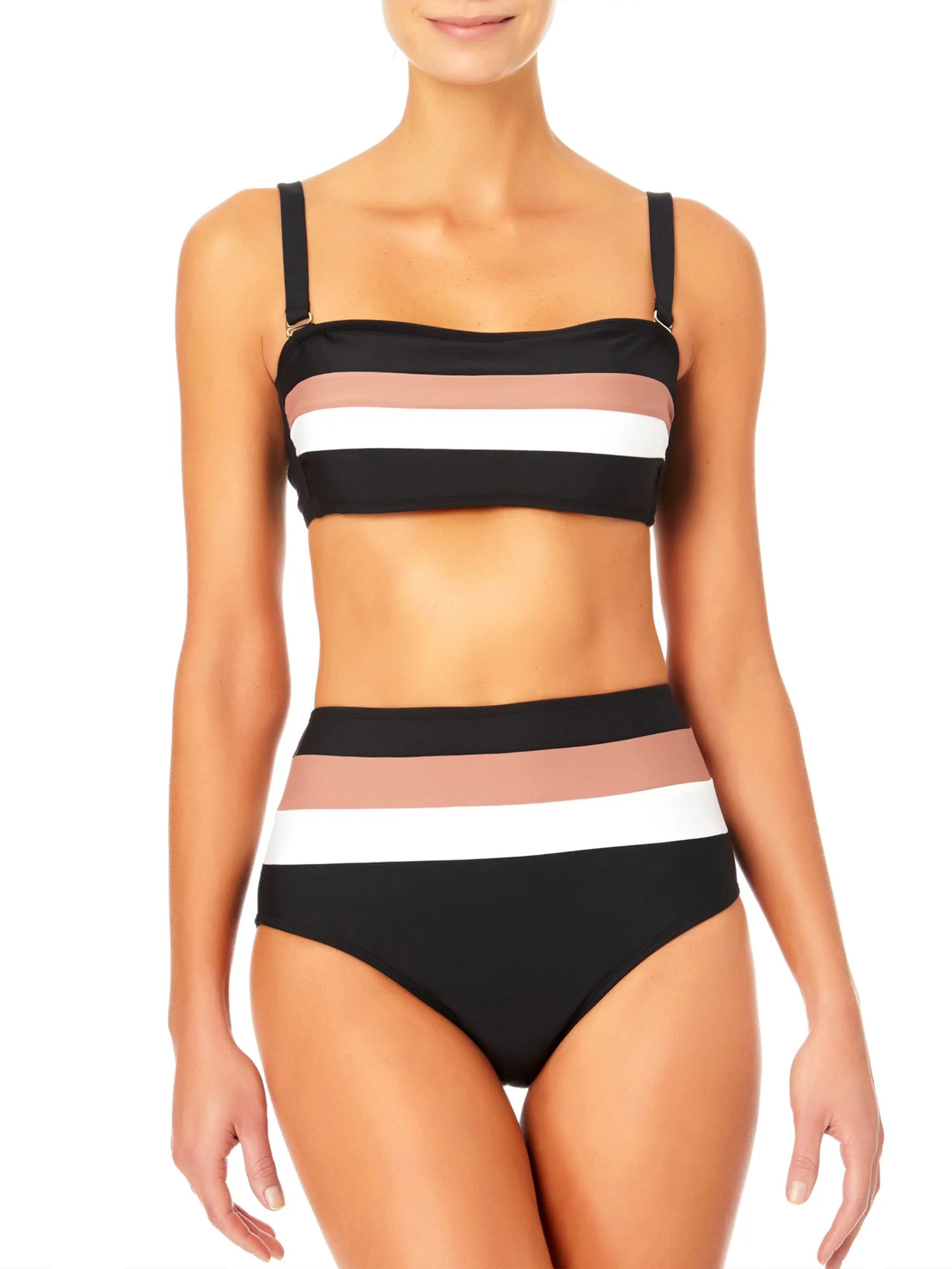 Time and Tru Women's and Women's Plus Size Colorblock Swim Top | Walmart (US)
