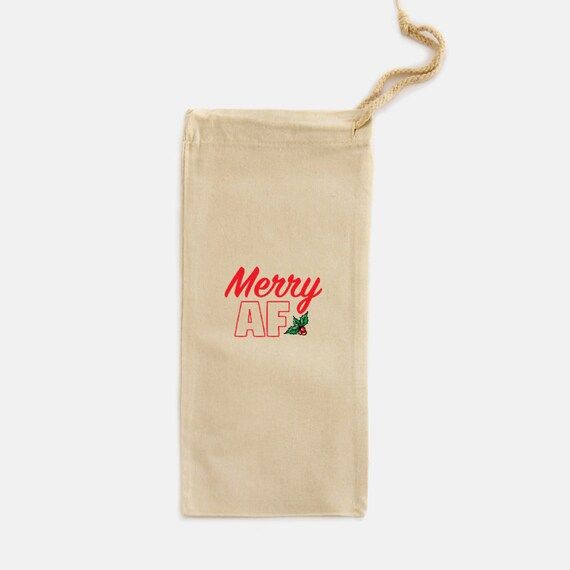MERRY AF HOLIDAY Wine Tote | Etsy | Etsy (US)