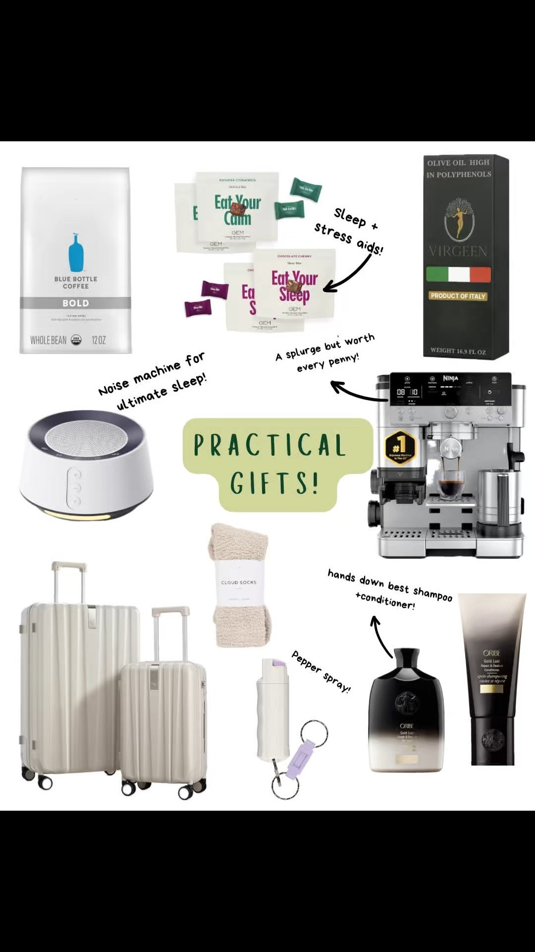 Practical Christmas gifts for anyone! I love getting things that I don’t have to buy routinely like coffee, shampoo, or the little luxuries 🎄 #giftsforanyone #practicalgifts 

#LTKGiftGuide #LTKselfcare #LTKHoliday