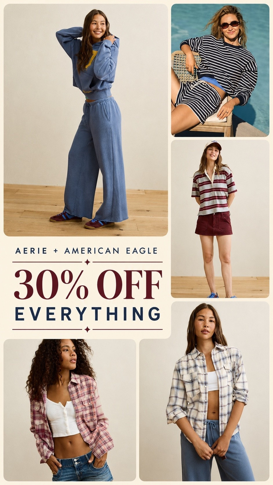 AE + Aerie are 30% OFF! 🎉 So many cute new arrivals and everyday favorites included—shop now while your sizes are still available! 🛍️✨ *Exclusions apply.
#AmericanEagle #Aerie #AESale #AerieSale #FashionDeals #LTKStyle #LTKFinds #SaleAlert #AffordableFashion

#LTKSaleAlert