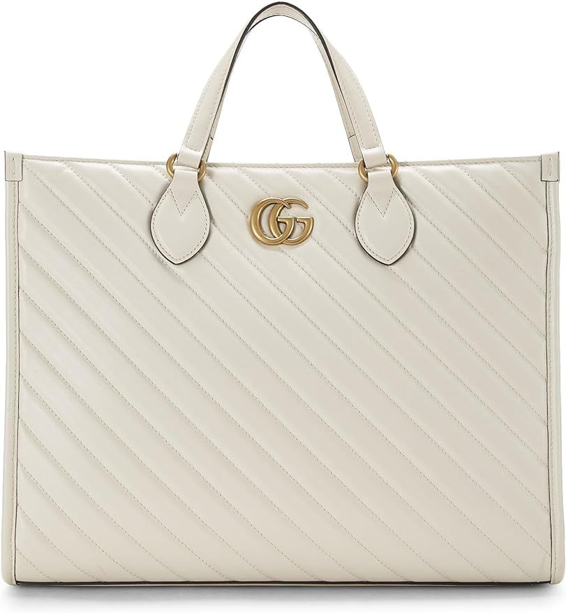 Amazon.com: Gucci, Pre-Loved Pink Leather GG Marmont Top Handle Bag Small, White : Luxury Stores | Amazon (US)