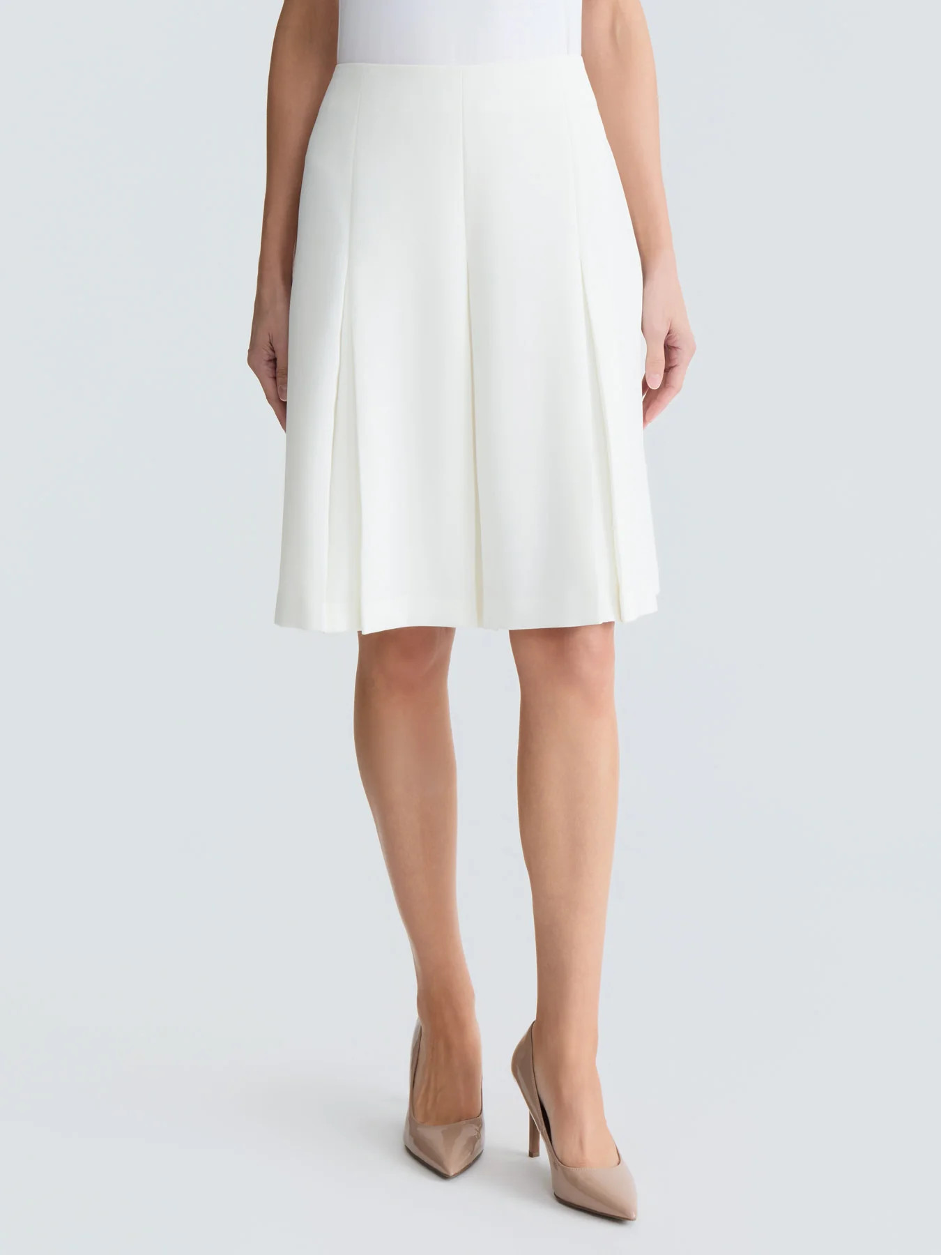 Pleated Skirt, Stretch Crepe | Kasper Clothing