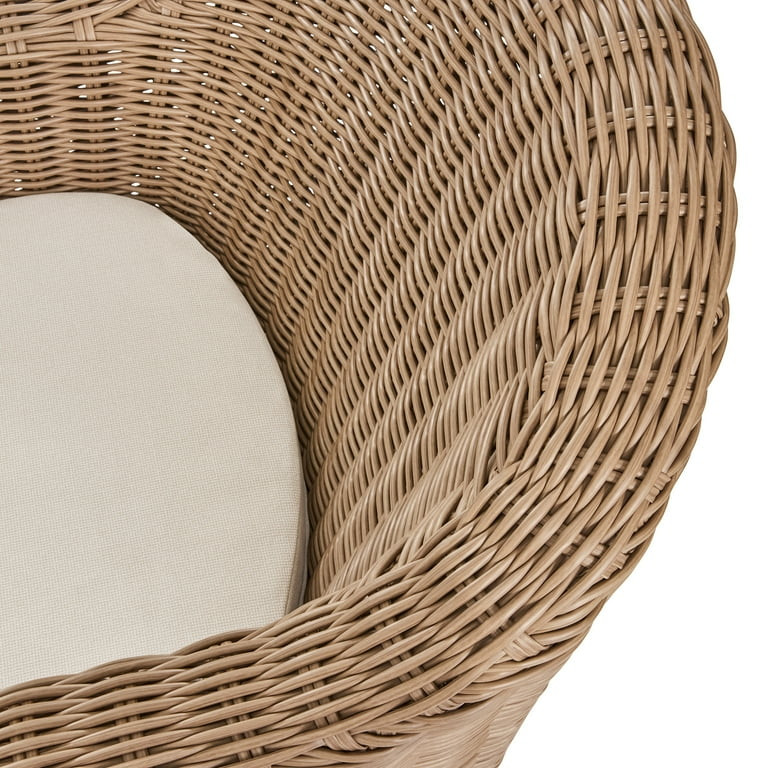 Better Homes & Gardens Bellamy Outdoor 1pk Swivel Glider Chair, Tan Wicker/Cream Cushion | Walmart (US)