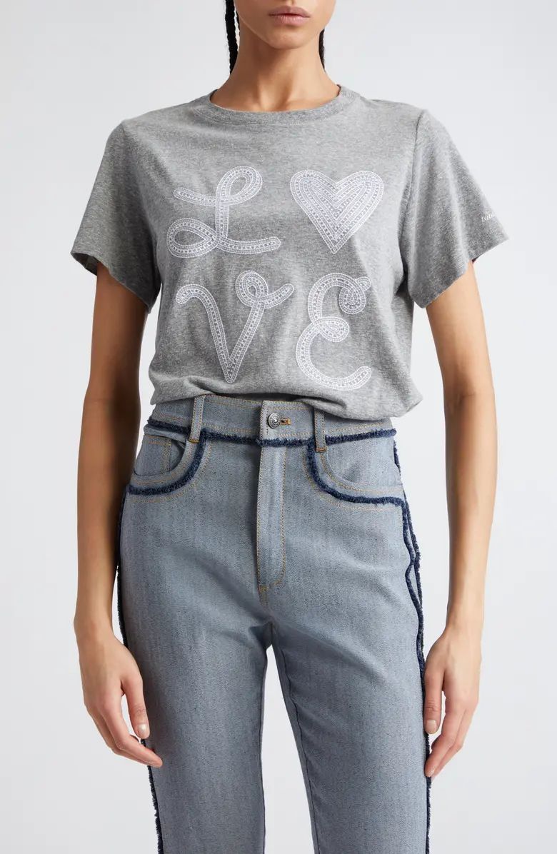 Cinq à Sept Love Heart Embroidered T-Shirt | Nordstrom | Nordstrom