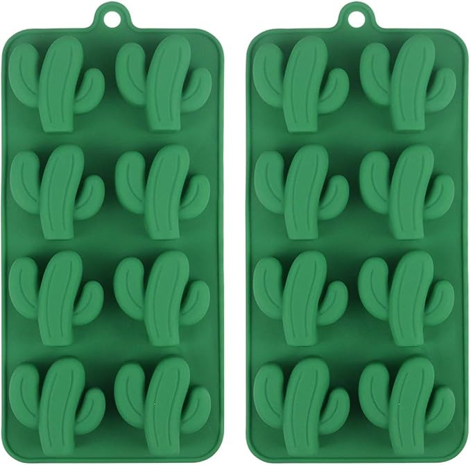 BUSOHA 2 Pack Cactus Ice Cube Tray, Cacti Silicone Mold for Chocolate, Candy, Cookie, Fondant, Gu... | Amazon (US)