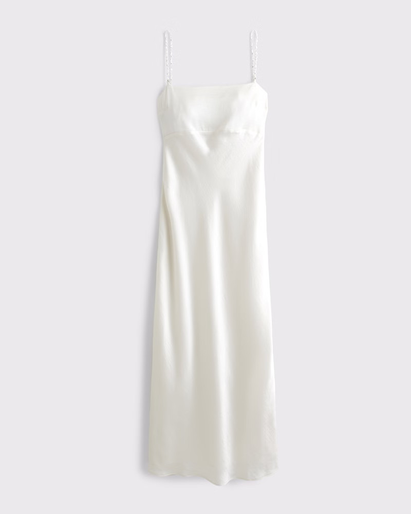 Women's Faux Pearl Strap Maxi Dress | Women's The A&F Wedding Shop | Abercrombie.com | Abercrombie & Fitch (US)