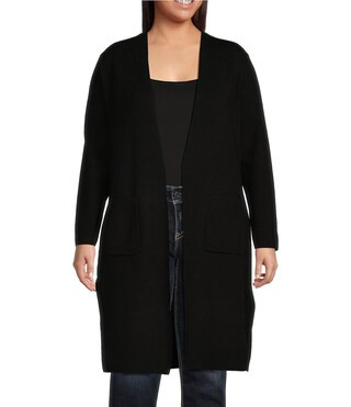 Clothing Plus Long Sleeve Open-Front Long Cardigan | Dillard's
