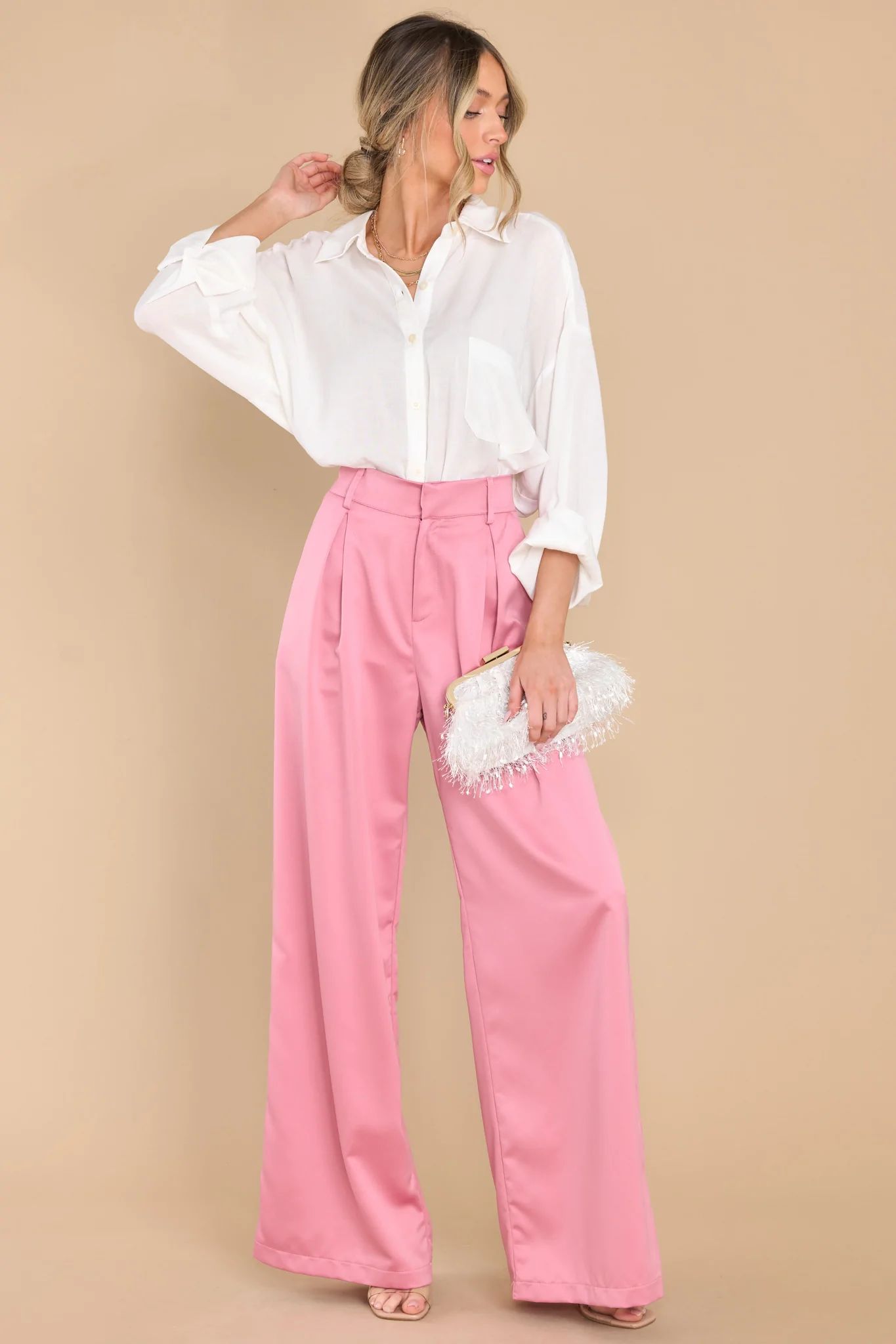 Pretty And Polished Mulberry Pink Pants | Red Dress 