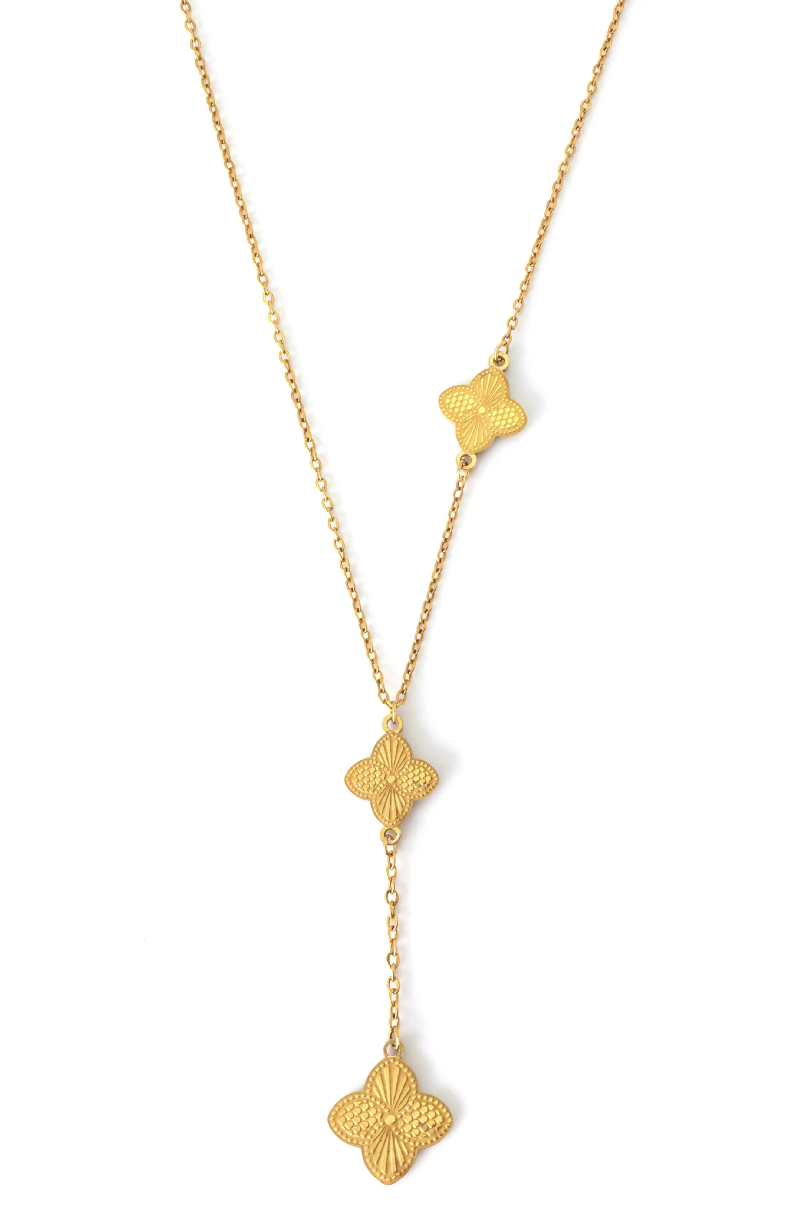 Adornia Clover Charm Y Necklace in Gold at Nordstrom Rack | Nordstrom Rack