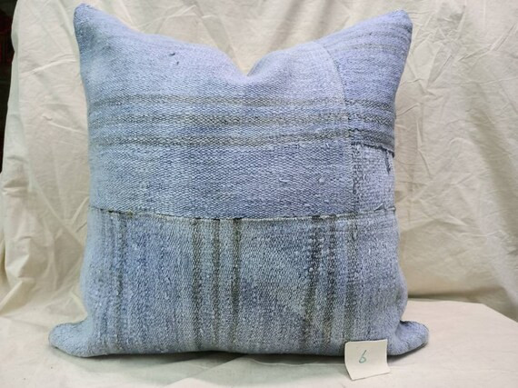 Hemp Pillow 20"×20" inches Decorative Pillow Cushion Cover Handwoven Kilim Pillow Organic Pillow... | Etsy (US)