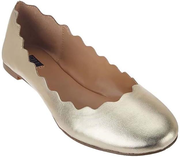 G.I.L.I. Women's Izzy Scalloped Leather Ballet Flats | Amazon (US)