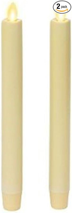 Luminara Flickering Flameless Ivory Taper Candles - Warm LED Light Flame - 2 AA Battery Operated ... | Amazon (US)