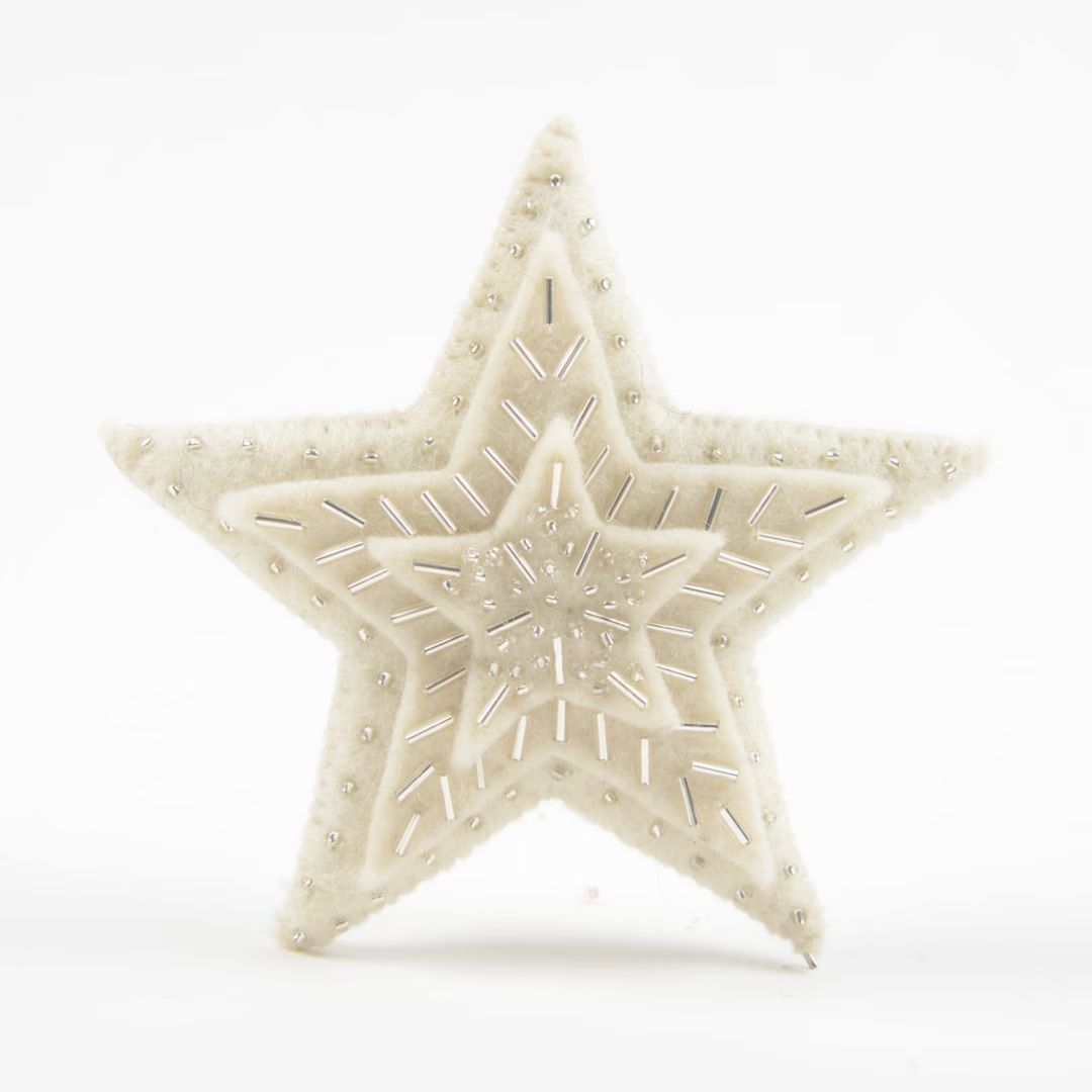 Felt Star Ornament, White Starlight Star Ornament, Felt Christmas Ornament | Etsy (US)