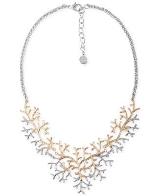 Alfani Two-Tone Vine-Inspired Statement Necklace, 17 | Macys (US)