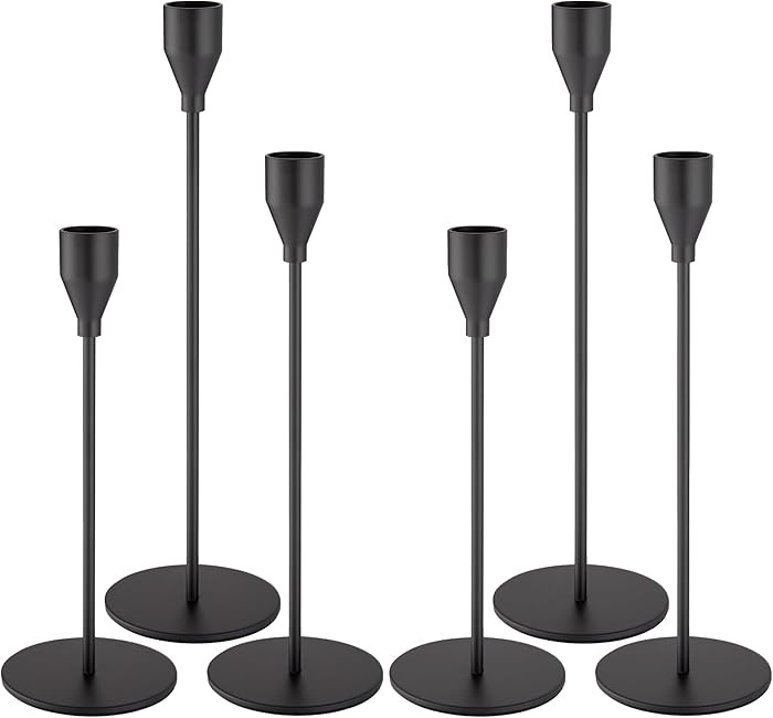 Metal Black Taper Candle Holder for Wedding, Christmas, Taper Candlestick Holder for Table Center... | Amazon (US)